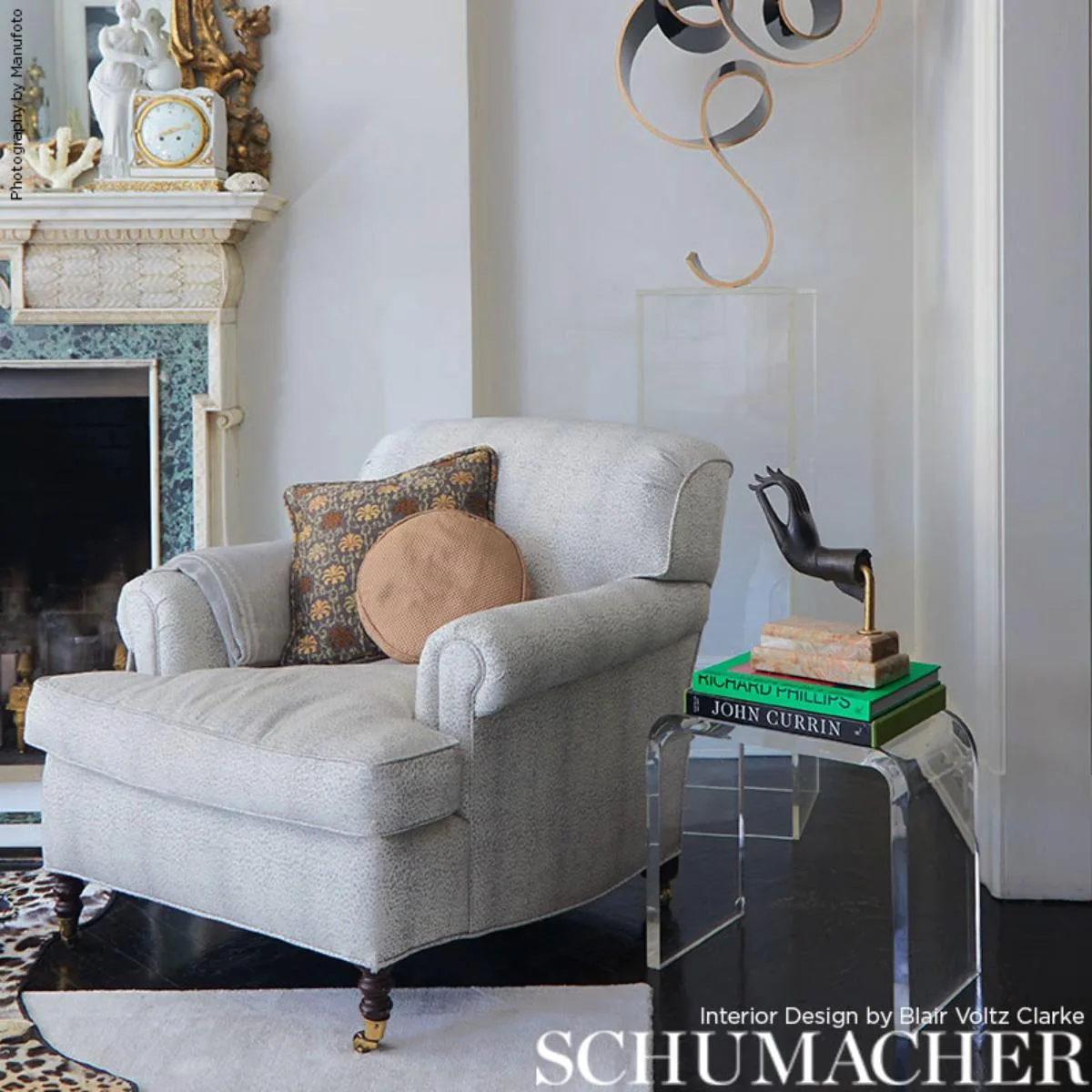Schumacher 70830 Mini Leopard Grey fabric swatch
