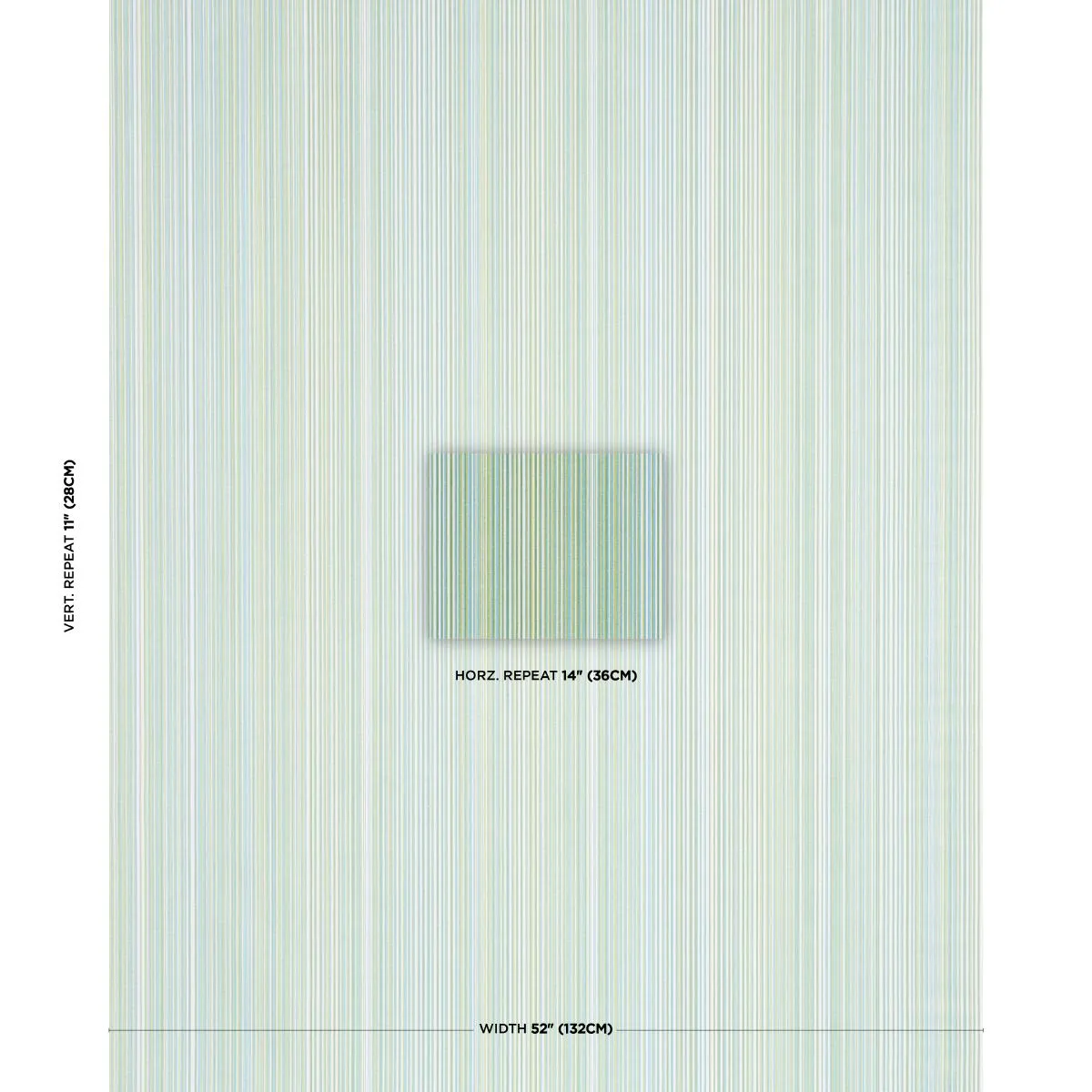 Schumacher 183761 Ministripe Green & Sky fabric swatch
