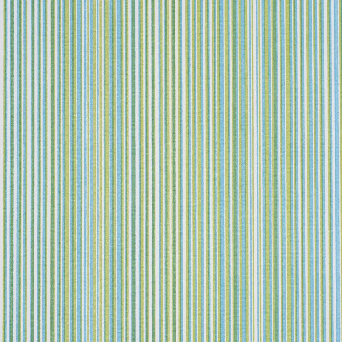 Schumacher 183761 Ministripe Green & Sky fabric swatch