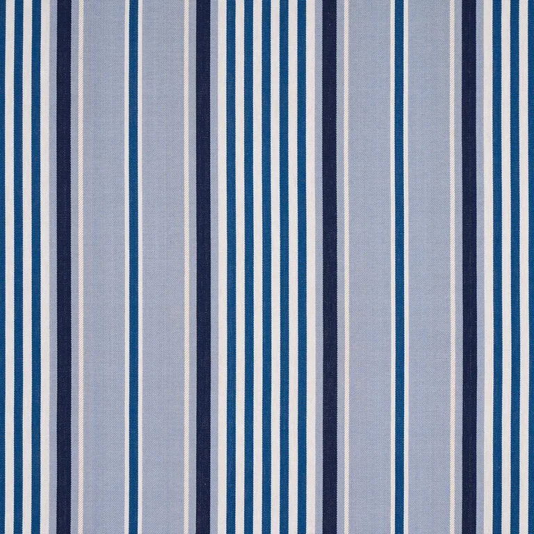 Schumacher 66014 Minzer Cotton Stripe Blue fabric swatch
