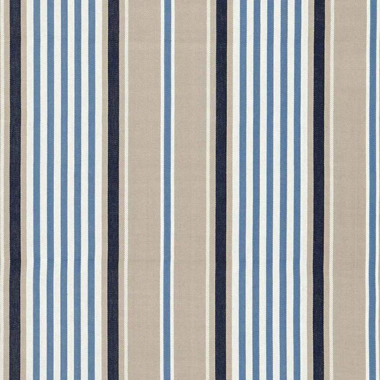 Schumacher 66011 Minzer Cotton Stripe Indigo fabric swatch