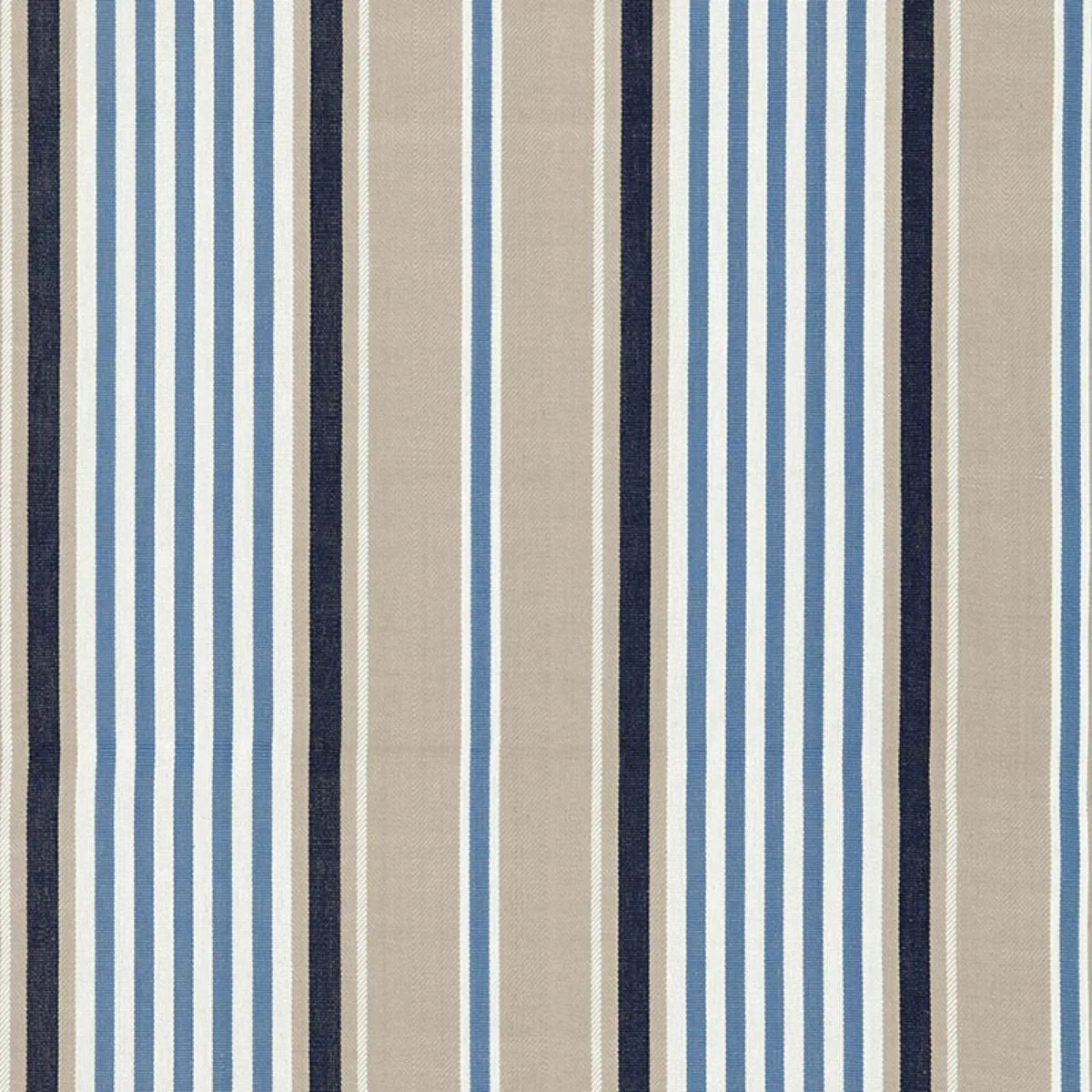 Schumacher 66011 Minzer Cotton Stripe Indigo fabric swatch