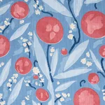 Schumacher 180062 Mirabelle Berry And Blue fabric swatch