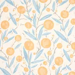 Schumacher 180060 Mirabelle Yellow And Sky fabric swatch
