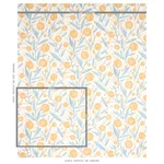 Schumacher 180060 Mirabelle Yellow And Sky fabric swatch