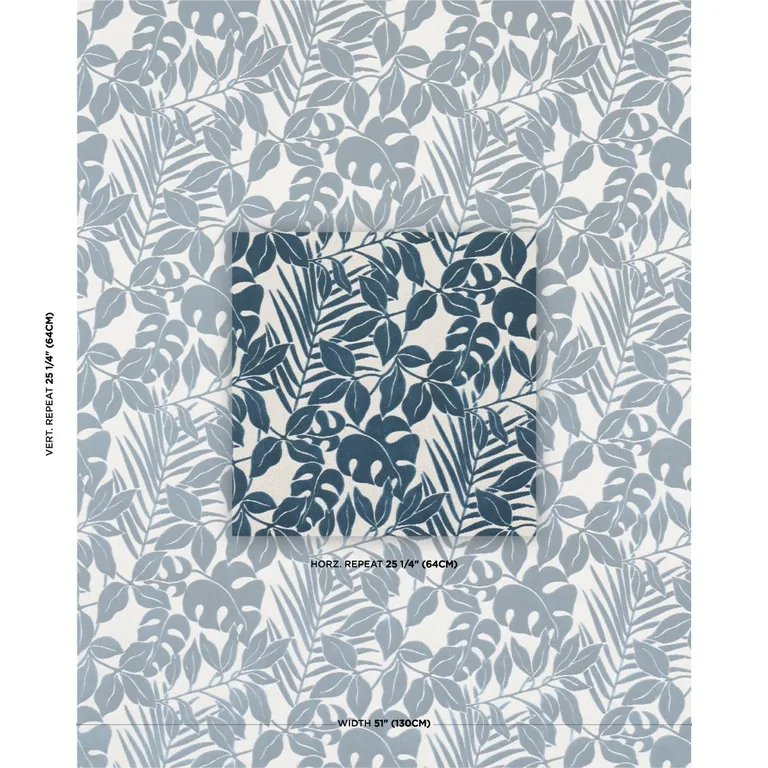 Schumacher 84322 Miramar Indoor/Outdoor Velvet Cadet fabric swatch