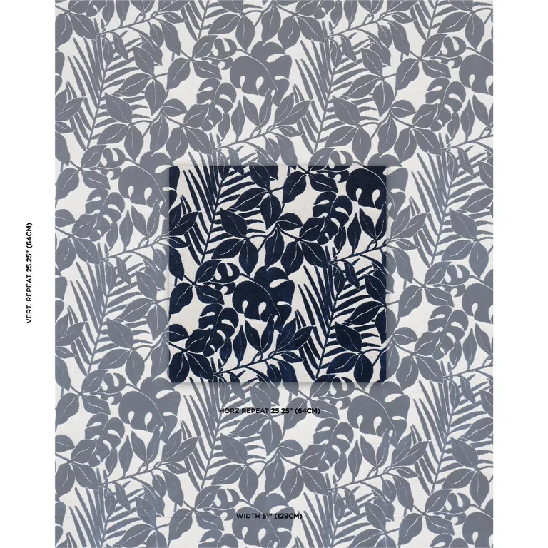 Schumacher 84323 Miramar Indoor/Outdoor Velvet Navy fabric swatch