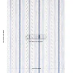 Schumacher 82110 Mirza Ikat Stripe Blue On Natural fabric swatch