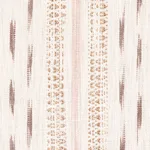 Schumacher 82111 Mirza Ikat Stripe Blush On Natural fabric swatch