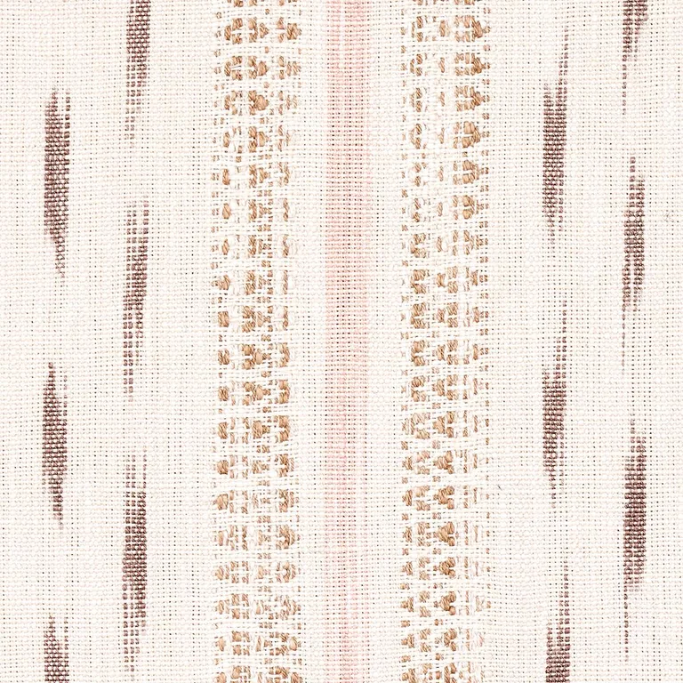 Schumacher 82111 Mirza Ikat Stripe Blush On Natural fabric swatch