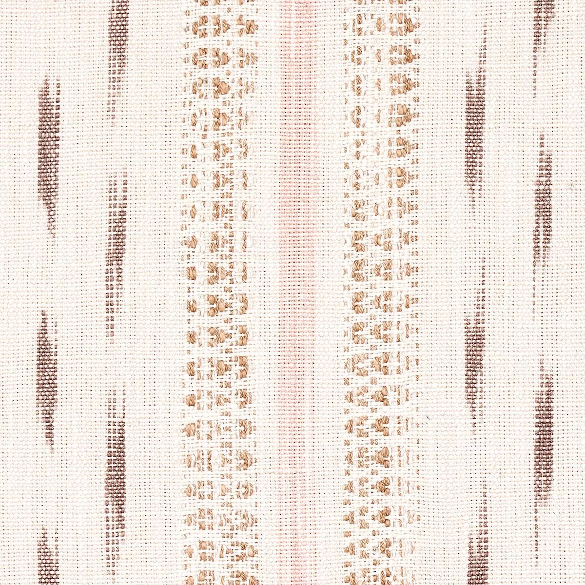 Schumacher 82111 Mirza Ikat Stripe Blush On Natural fabric swatch