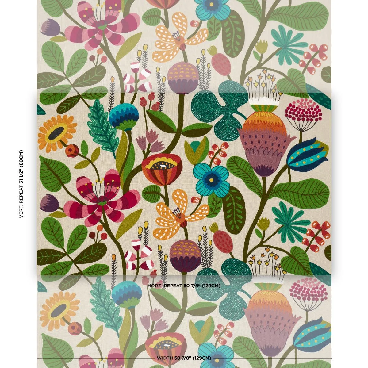 Schumacher 86570 Modern Botanical Embroidery Paradise fabric swatch