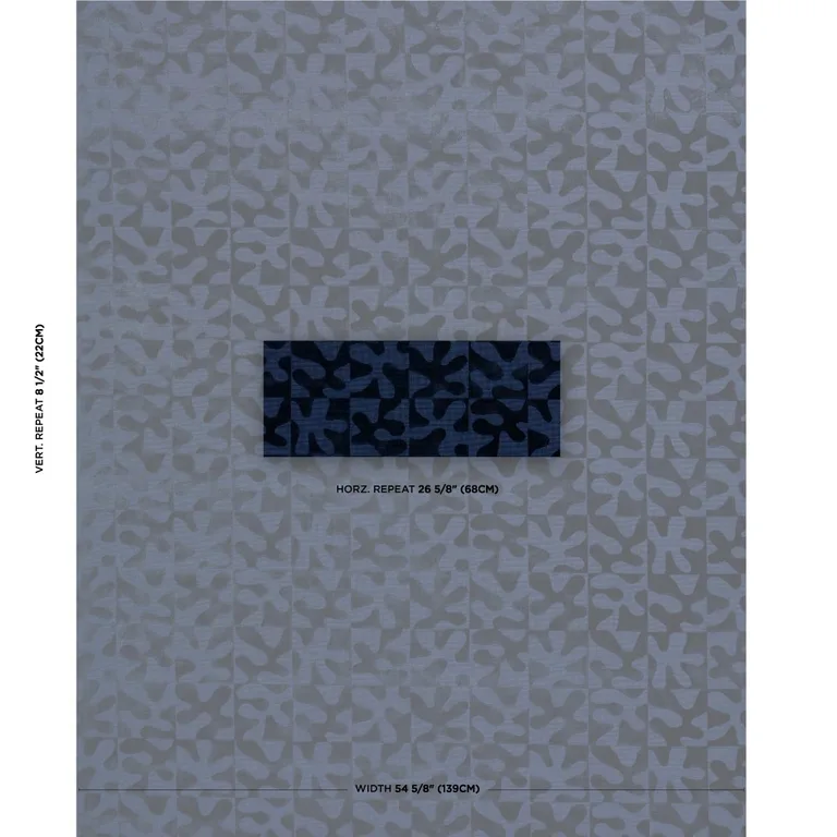 Schumacher 82992 Modern Dance Velvet Midnight Blue fabric swatch