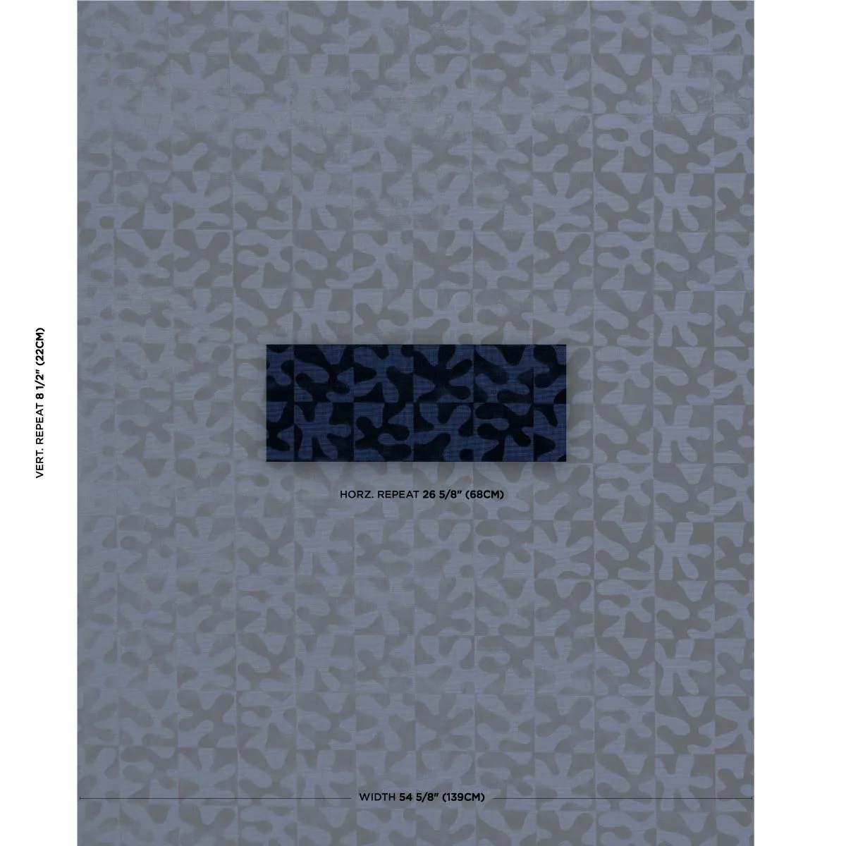 Schumacher 82992 Modern Dance Velvet Midnight Blue fabric swatch