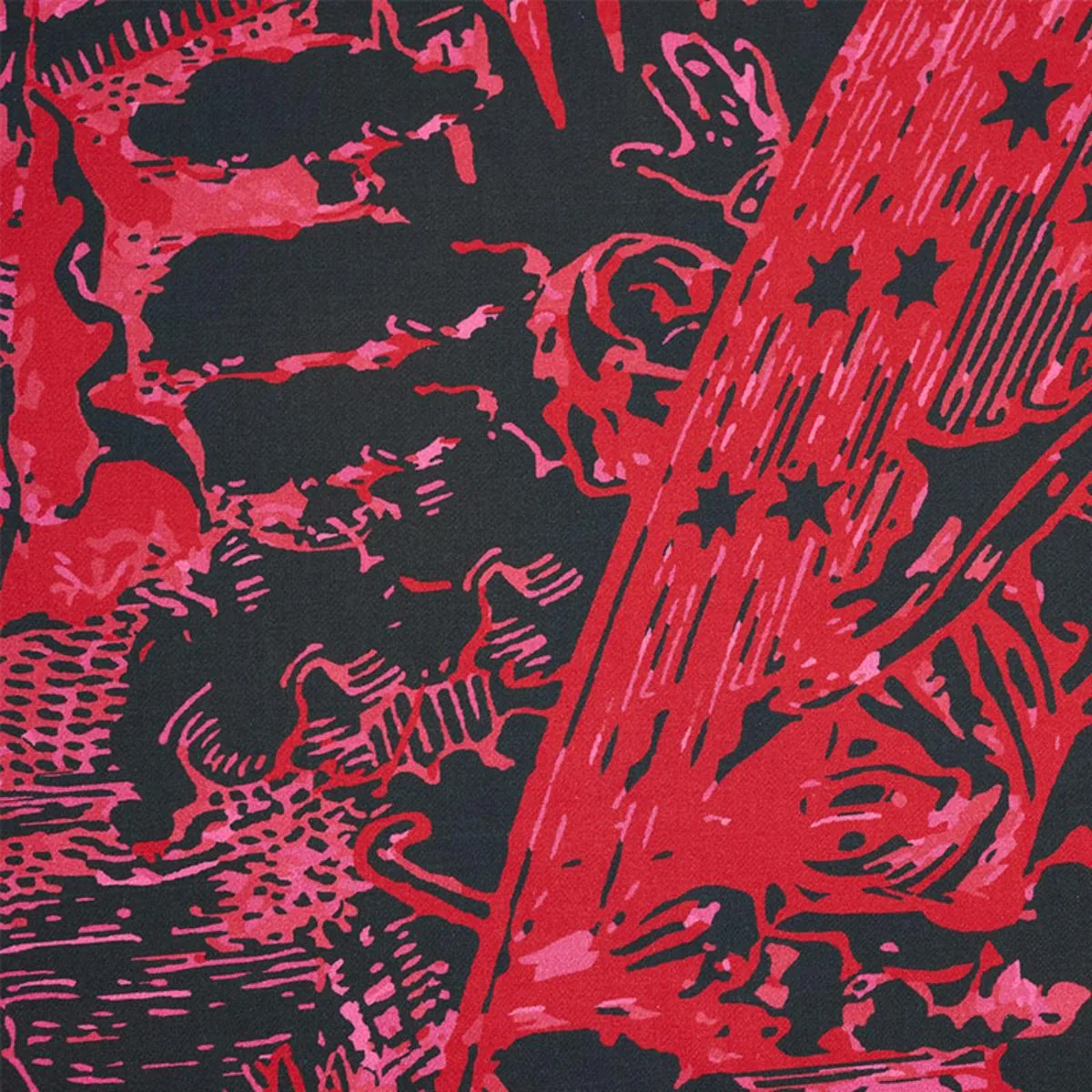 Schumacher 178623 Modern Toile Pink & Black fabric swatch
