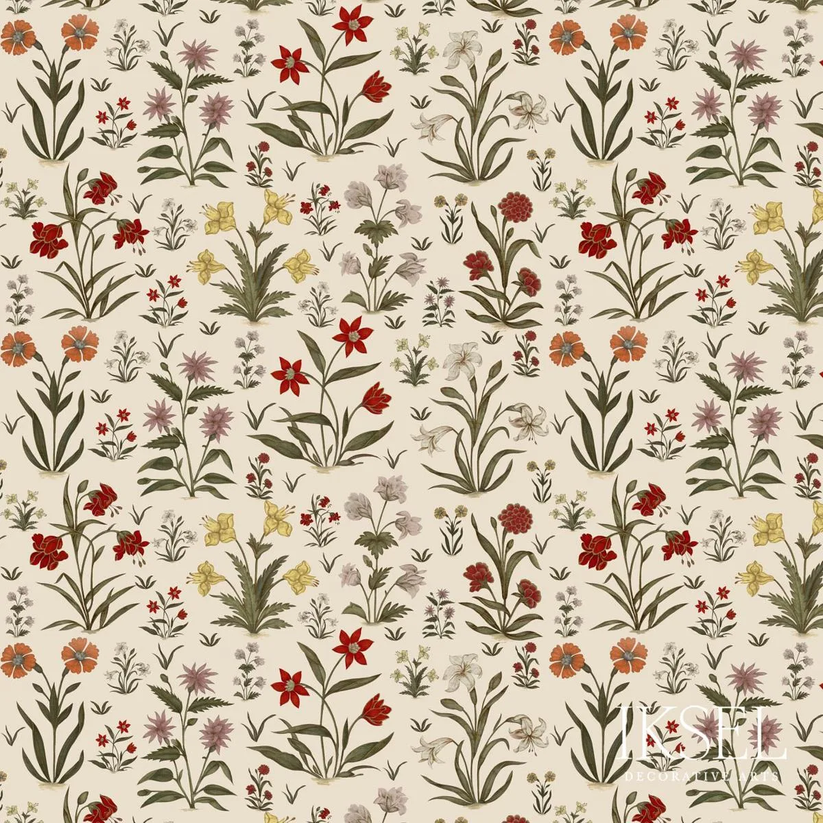 Schumacher RF315ACS01 Mogul Flowers Linen Original fabric swatch