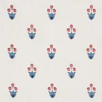 Schumacher 182722 Moira Hand Print Blue & Red fabric swatch