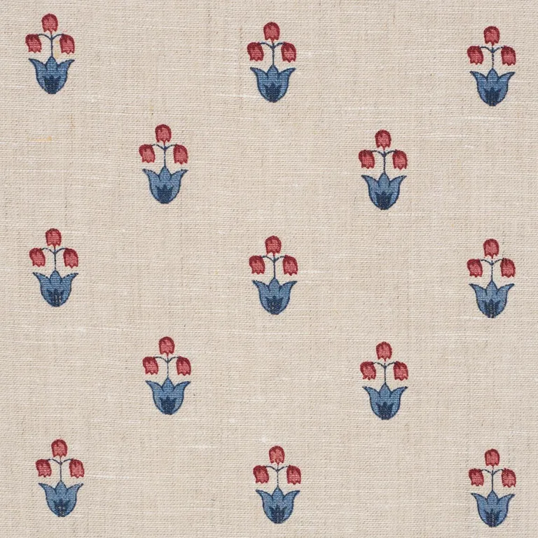 Schumacher 182720 Moira Hand Print Cerise & Ink fabric swatch