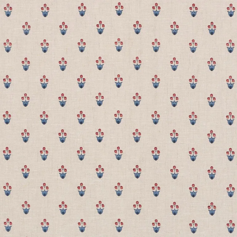 Schumacher 182720 Moira Hand Print Cerise & Ink fabric swatch