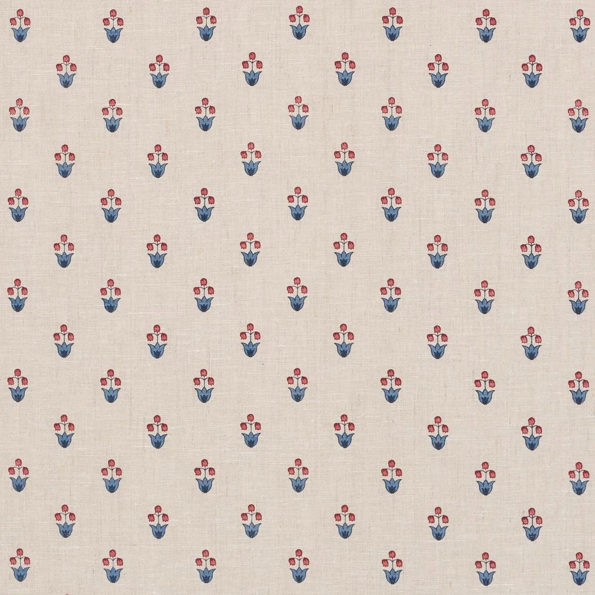 Schumacher 182720 Moira Hand Print Cerise & Ink fabric swatch