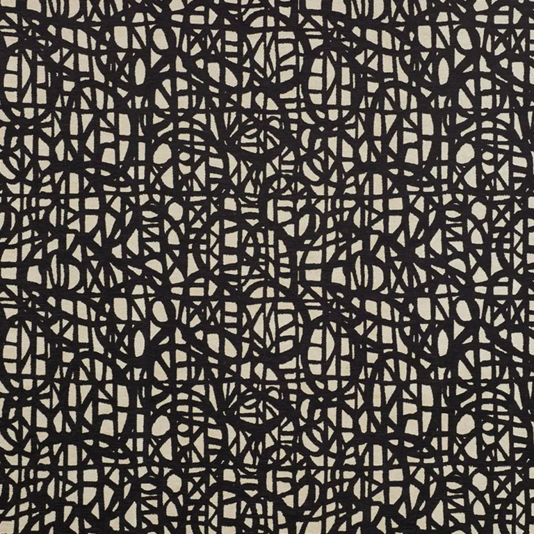 Schumacher 76711 Momentum Black fabric swatch