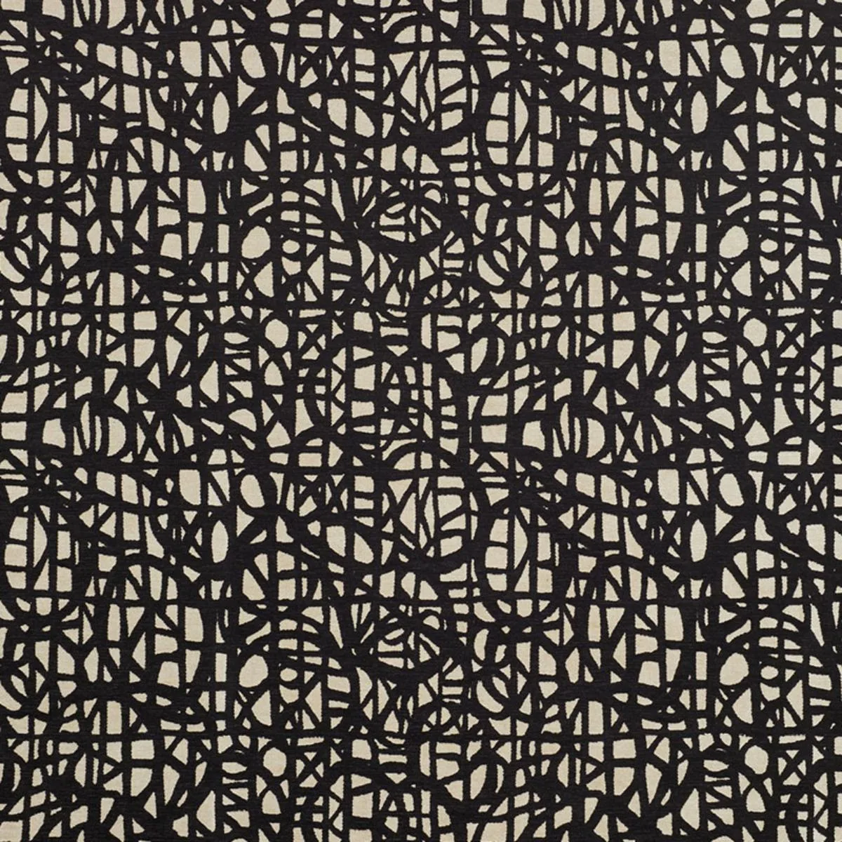 Schumacher 76711 Momentum Black fabric swatch