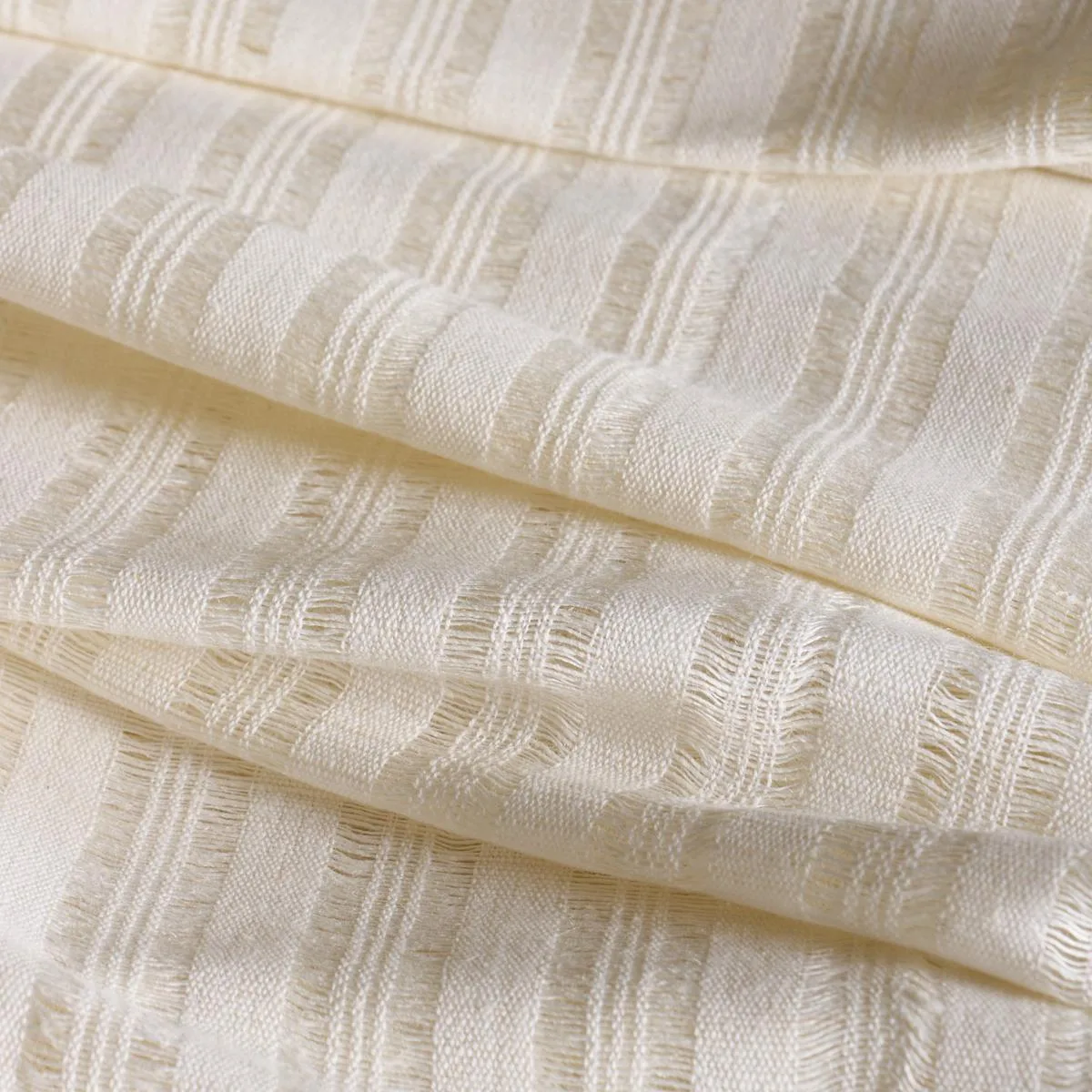 Schumacher 67200 Mona Sheer Ivory fabric swatch