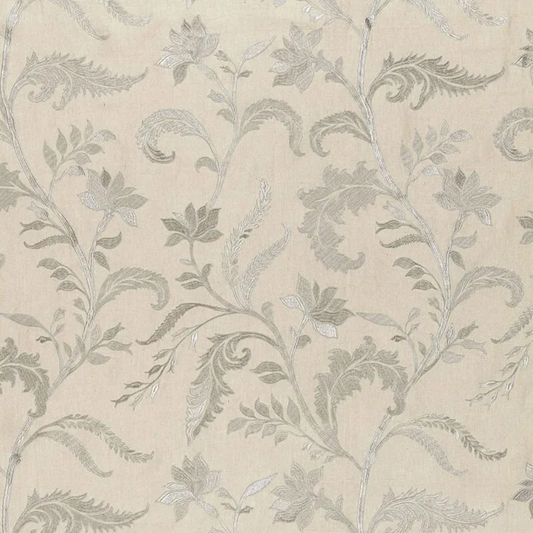 Schumacher 65130 Monceau Linen Embroidery Zinc fabric swatch