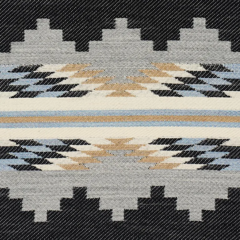 Schumacher 87020 Monsoon Navy fabric swatch