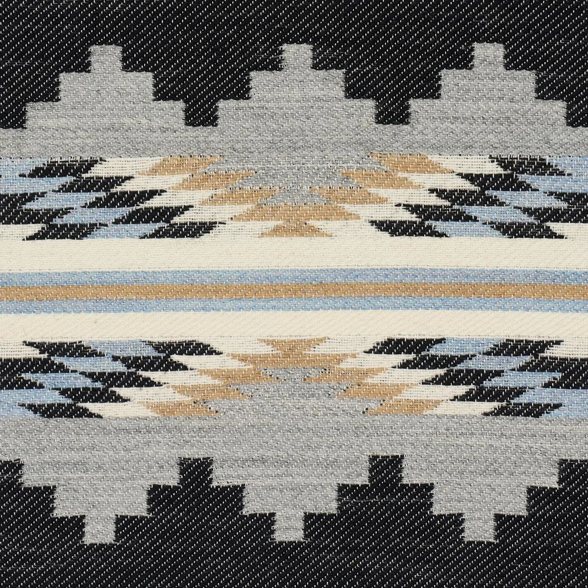 Schumacher 87020 Monsoon Navy fabric swatch
