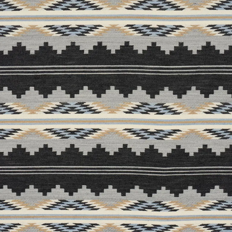 Schumacher 87020 Monsoon Navy fabric swatch