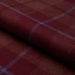 Schumacher 66665 Montana Wool Plaid Burgundy fabric swatch