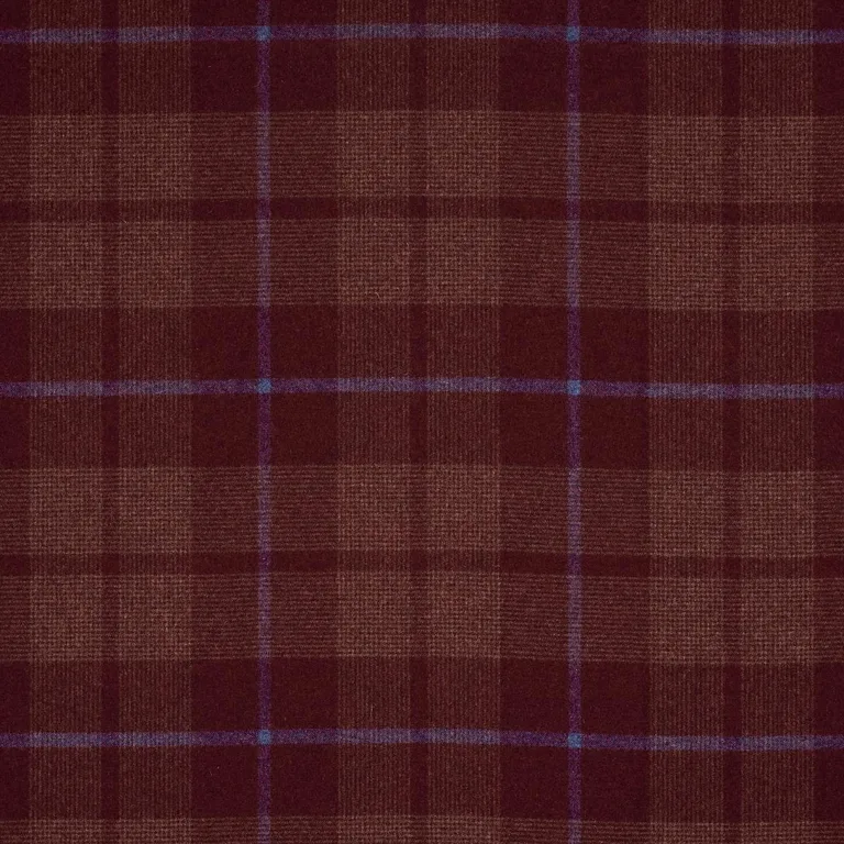 Schumacher 66665 Montana Wool Plaid Burgundy fabric swatch