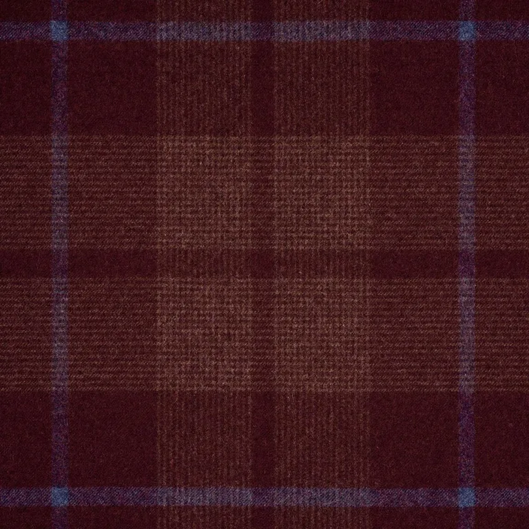 Schumacher 66665 Montana Wool Plaid Burgundy fabric swatch