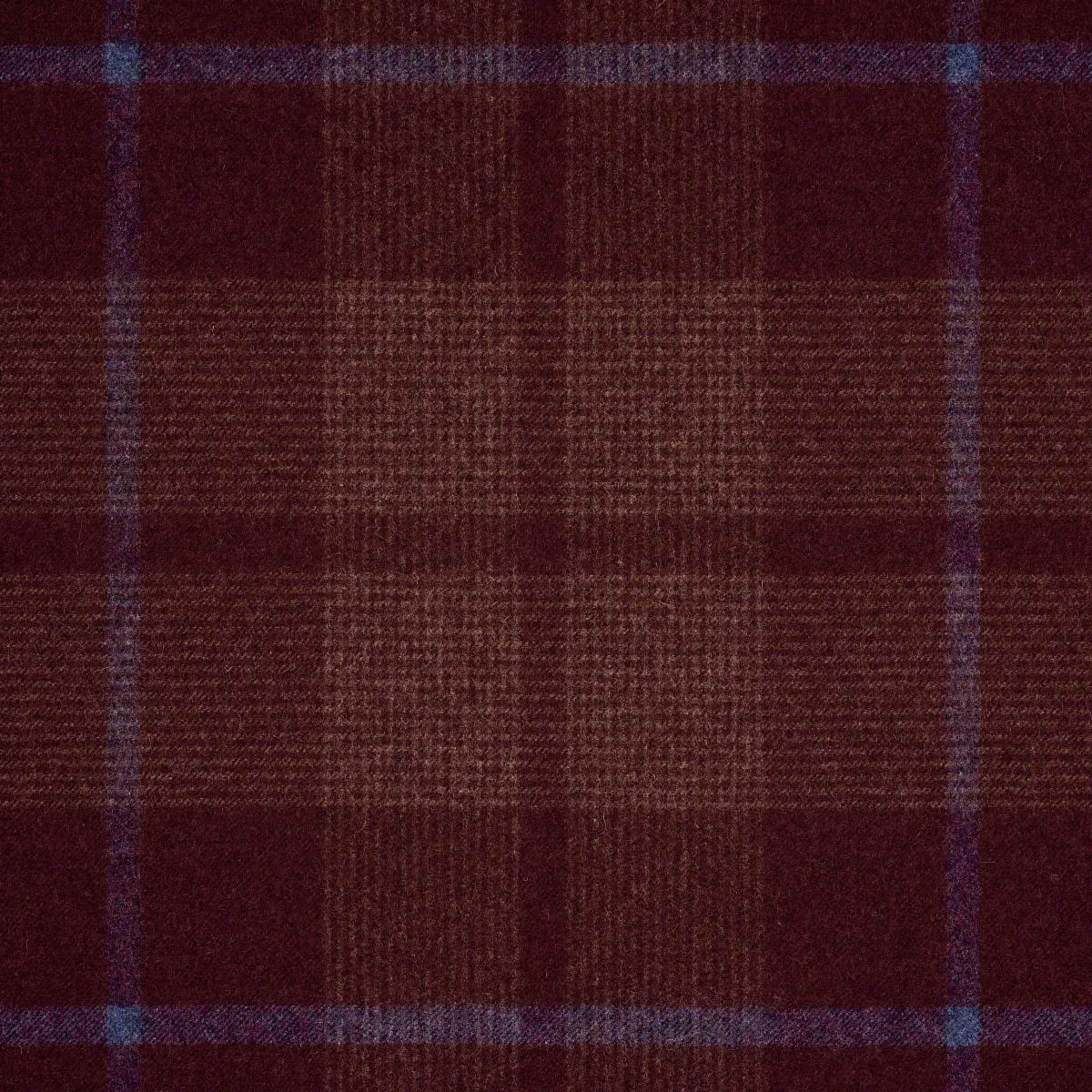 Schumacher 66665 Montana Wool Plaid Burgundy fabric swatch