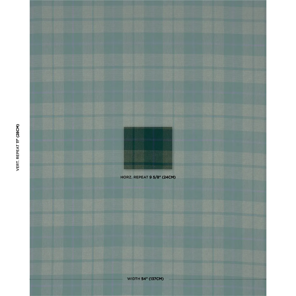 Schumacher 66666 Montana Wool Plaid Hunter fabric swatch