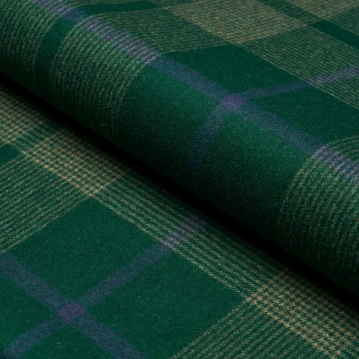 Schumacher 66666 Montana Wool Plaid Hunter fabric swatch