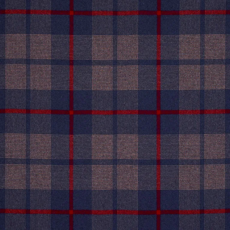Schumacher 66663 Montana Wool Plaid Navy fabric swatch