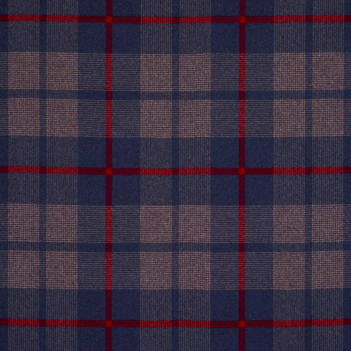 Schumacher 66663 Montana Wool Plaid Navy fabric swatch