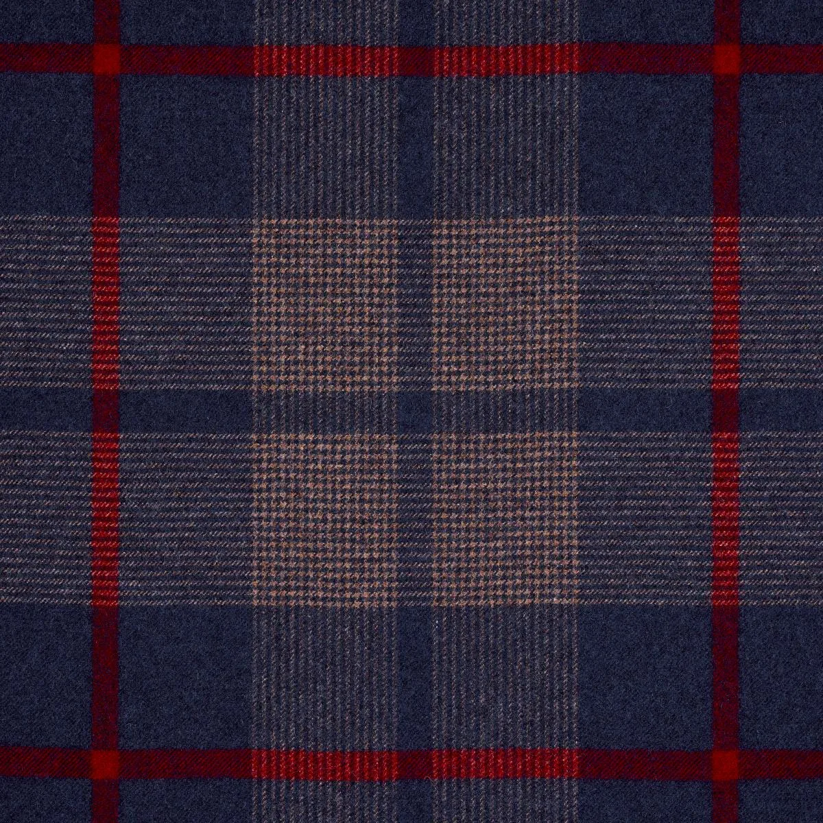 Schumacher 66663 Montana Wool Plaid Navy fabric swatch