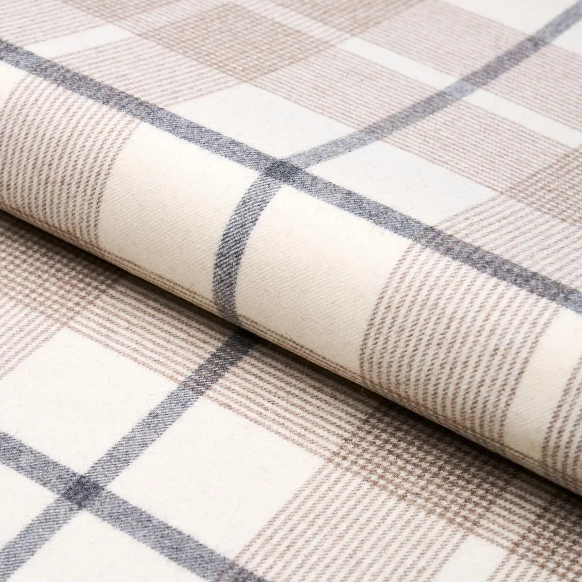 Schumacher 66664 Montana Wool Plaid Neutral fabric swatch
