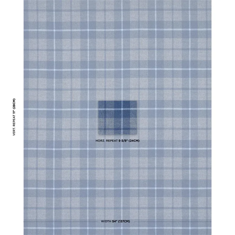 Schumacher 66668 Montana Wool Plaid Slate fabric swatch