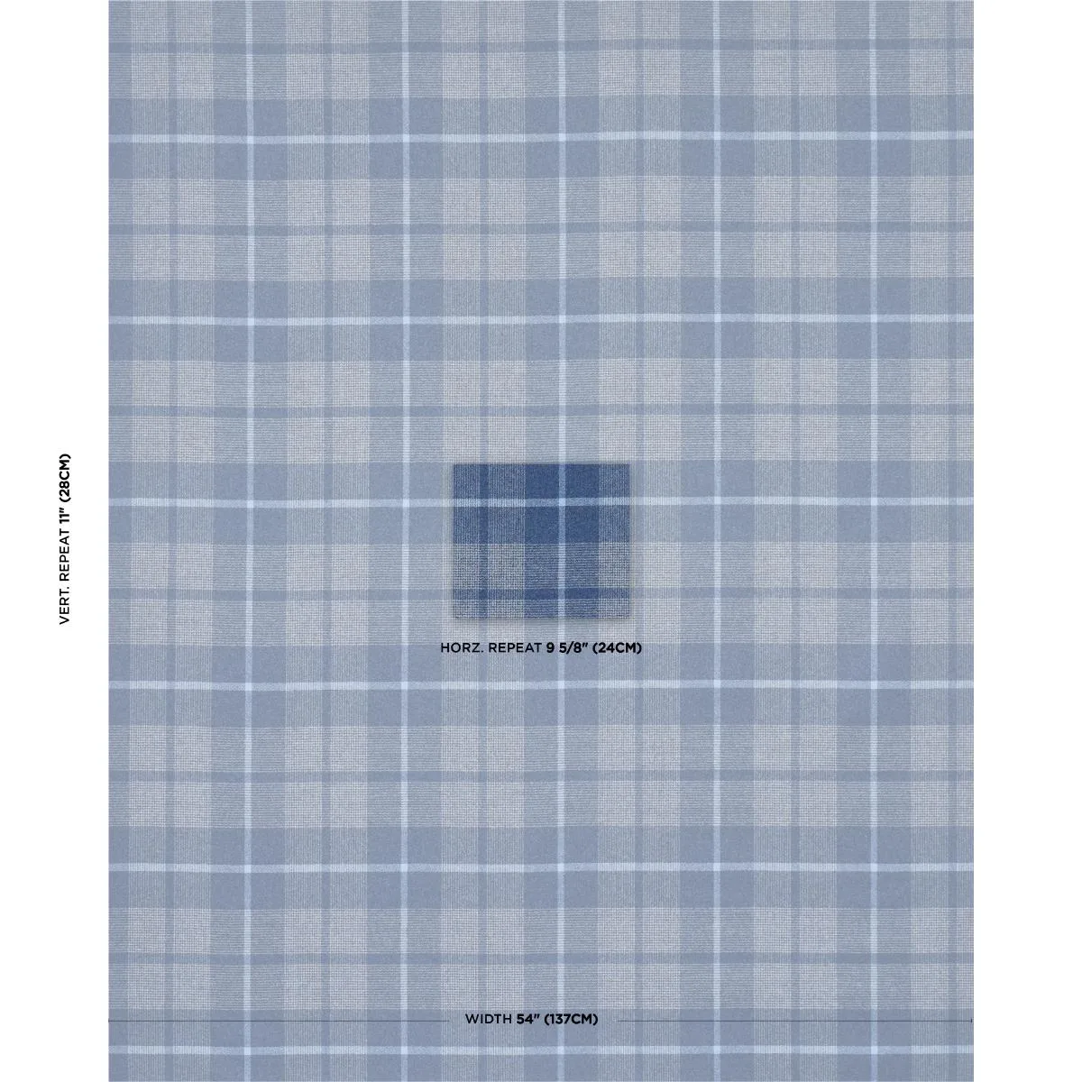 Schumacher 66668 Montana Wool Plaid Slate fabric swatch