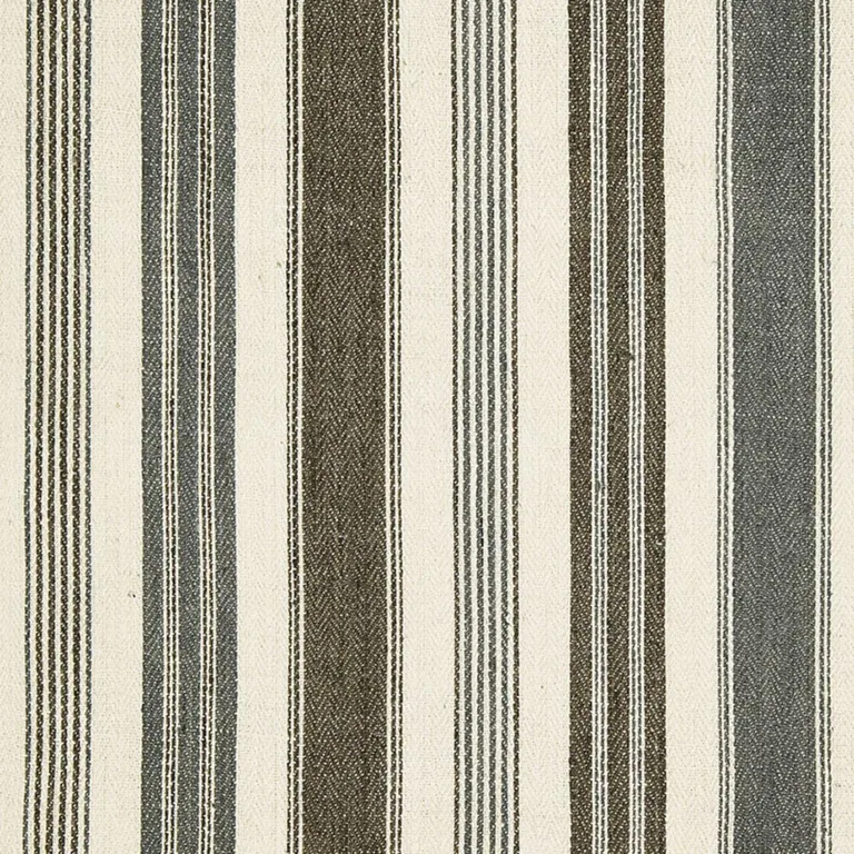 Schumacher 65171 Montauban Stripe Nickel / Greige fabric swatch
