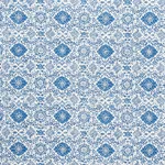 Schumacher 177620 Montecito Floral Indigo fabric swatch
