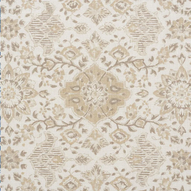 Schumacher 177621 Montecito Floral Neutral fabric swatch
