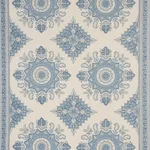 Schumacher 176484 Montecito Medallion China Blue fabric swatch