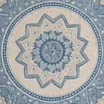 Schumacher 176484 Montecito Medallion China Blue fabric swatch