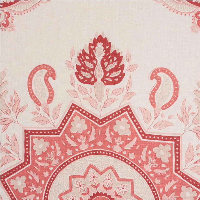 Schumacher 176483 Montecito Medallion Faded Red fabric swatch
