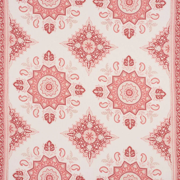 Schumacher 176483 Montecito Medallion Faded Red fabric swatch